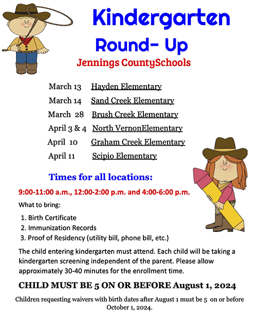Kindergarten Round Up flyer