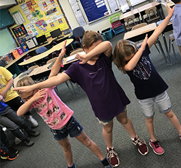 Students dab in class